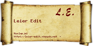 Leier Edit névjegykártya